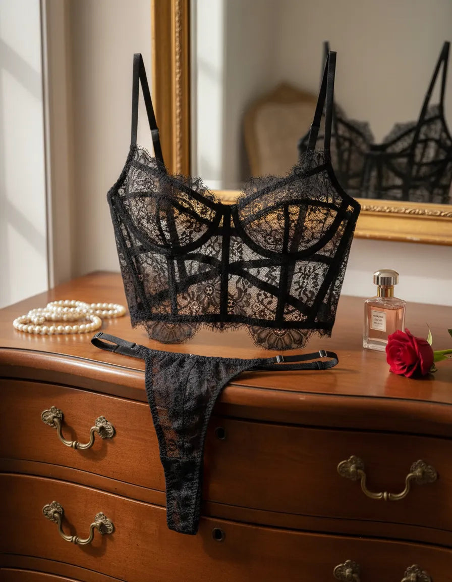 Corset Obsidian Bloom